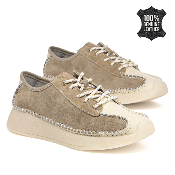 Дамски обувки от естесвена кожа - удобни и функционални за ежедневие с добро усещане при движение и стабилност XF231 beige