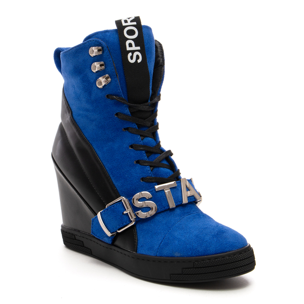 Дамски кецове със скрита платформа NS373 blue