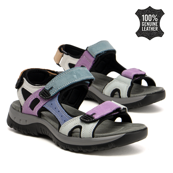 Дамски спортни сандали от естествена кожа - удобно прилягане, стабилна подметка, създадени за продължително носене през активни летни дни RS2106 purple