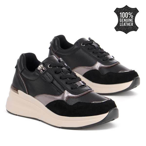 Дамски маратонки от естествена кожа – стилен избор за ежедневието с комфорт и модерна визия DP7105 black