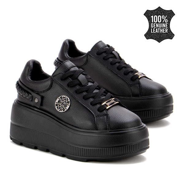 Дамски кецове от естествена кожа – елегантен модел с внимание към детайла, стабилна подметка и отличителен външен вид XW1038 black