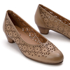 Дамски обувки с нисък ток за продължителна употреба без умора на краката - изработени от висококачествена кожа YCC-107 beige