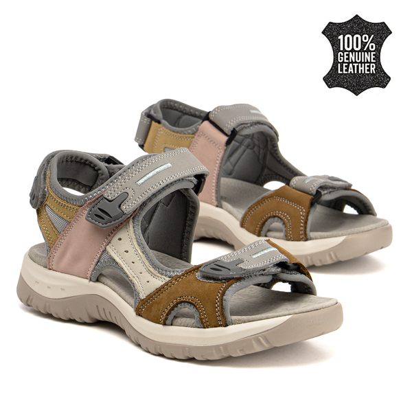 Дамски спортни сандали от естествена кожа - удобно прилягане, стабилна подметка, създадени за продължително носене през активни летни дни RS2015 pink