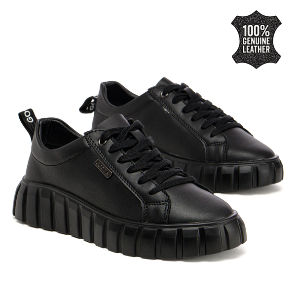 Дамски кецове от естесвена кожа - удобни за всеки ден с приятна визия и стабилност при ходене през целия ден XF89 black