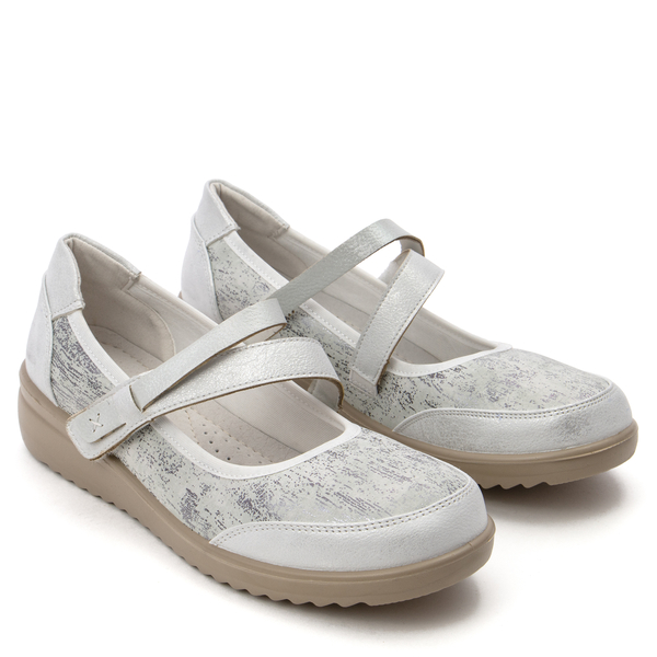 Практични ултра леки дамски обувки с мека стелка и висококачествени материали за максимален комфорт M0-1579 silver