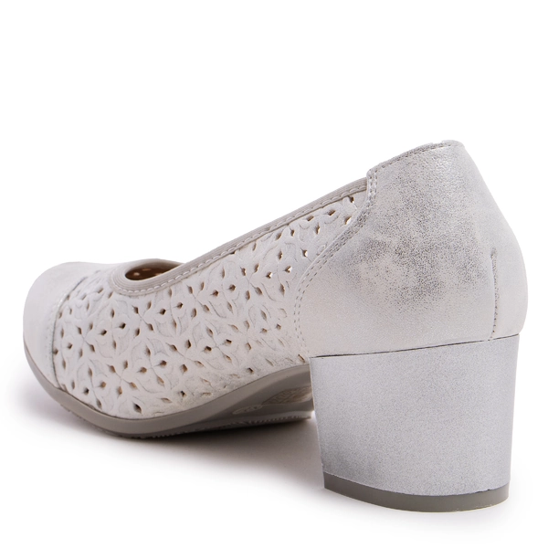 Дамски обувки на нисък ток YEHJ-236 silver