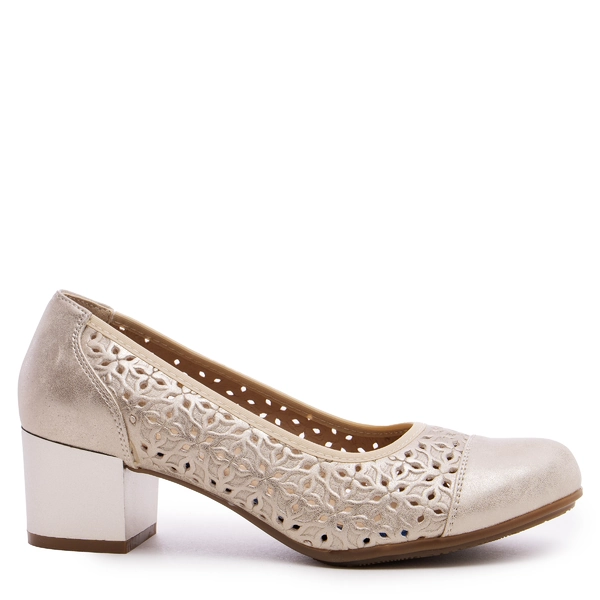 Дамски обувки на нисък ток YEHJ-236 gold