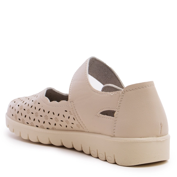 Дамски равни обувки с залепване HYZ-106 beige