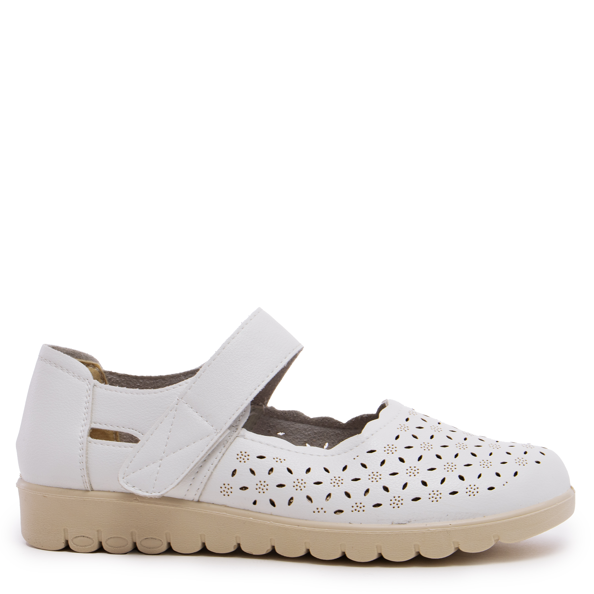 Дамски равни обувки с залепване HYZ-106 white