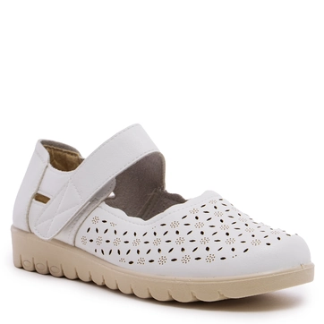 Дамски равни обувки с залепване HYZ-106 white