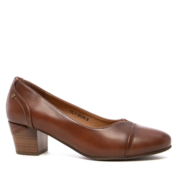 Дамски обувки на нисък ток YCC-17 brown