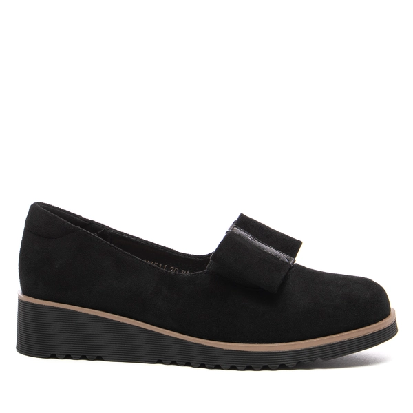 Черни дамски обувки на ниска платформа WH511 black