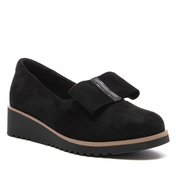 Черни дамски обувки на ниска платформа WH511 black