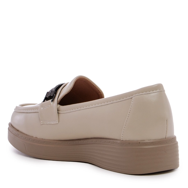 Дамски олекотени обувки на дебела подметка CM04 beige