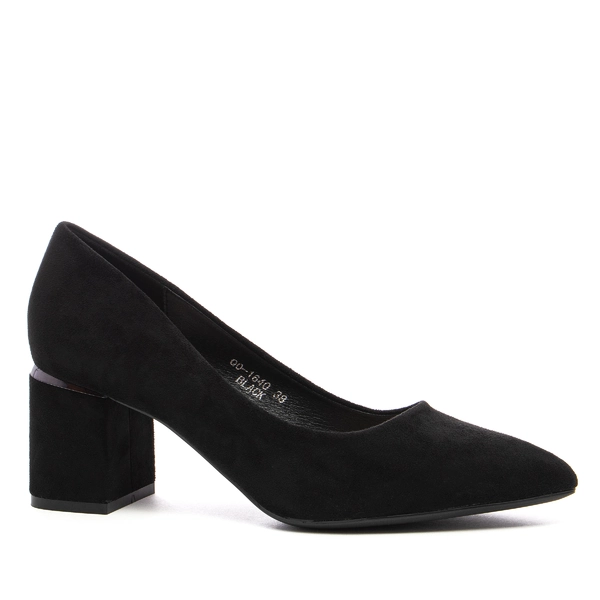 Черни дамски обувки на ток Q0-1640
