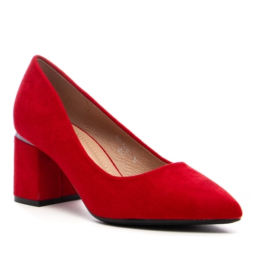 Червени дамски обувки на ток Q0-1640