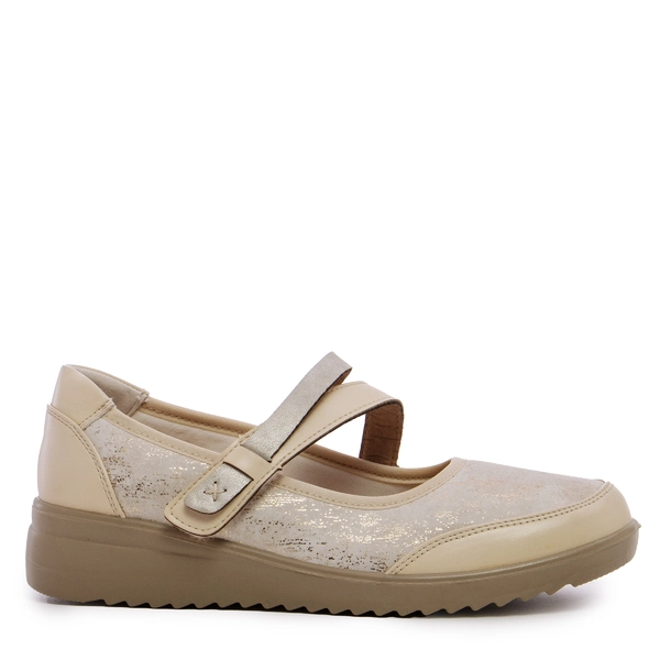 Дамски обувки с залепване M0-1579 beige