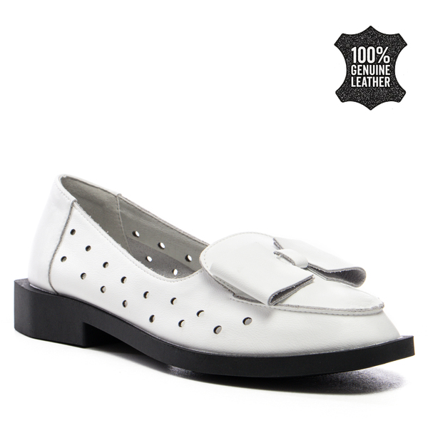 Дамски обувки естествена кожа FL013 white
