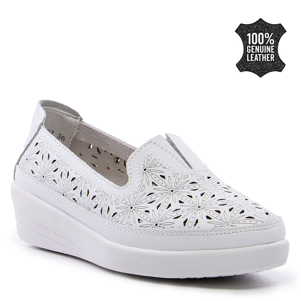 Дамски обувки естествена кожа FT107 white