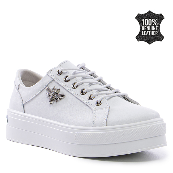 Дамски кецове естествена кожа XF139 white