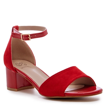 Дамски сандали на ток Q0-1648 red