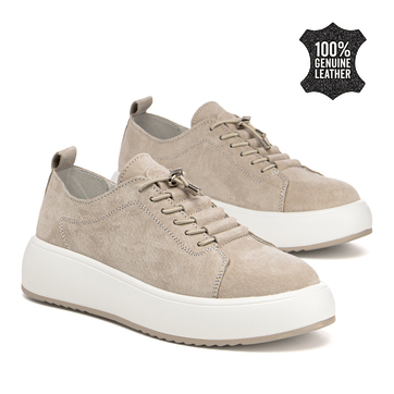 Дамски кецове от естествена кожа - елегантен избор с меко усещане и красиво излъчване създадени за дълги разходки и приятни моменти XW1069 beige