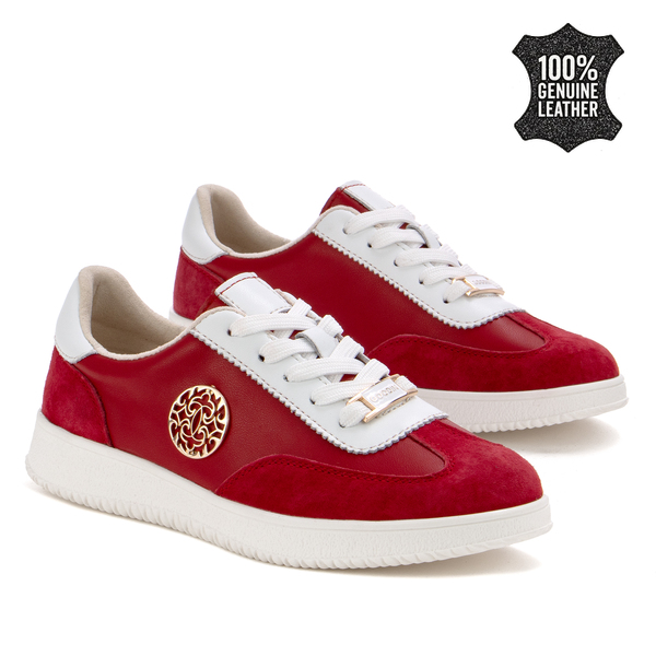 Дамски кецове от естествена кожа – стилен модел с премиум визия, комфорт при носене и уверено усещане през целия ден XW1015 red