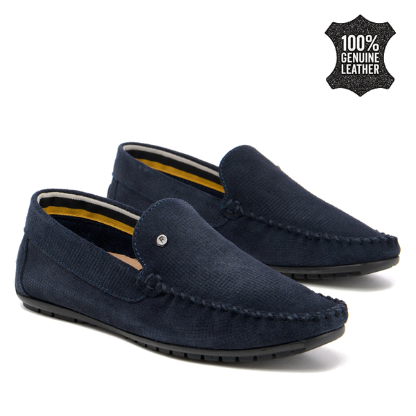 Мъжки мокасини от естествен велур – елегантен модел тип slip-on с фино оформена предна част и гъвкава подметка, създаден за стилно ежедневно носене MP923 navy PT
