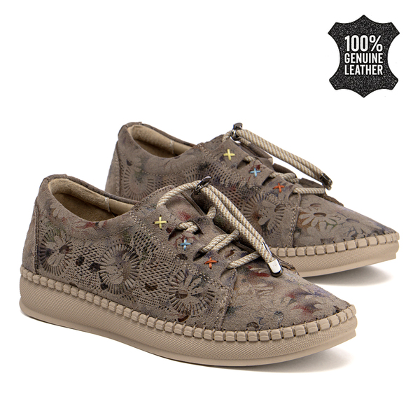 Дамски обувки от естествена кожа – комфортен избор за дълъг ден с приятна визия и лесно съчетаване DP7665 beige