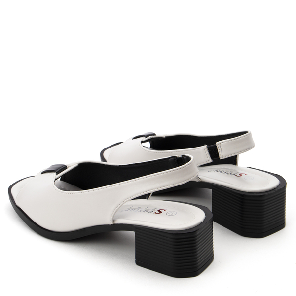 Комфортни дамски сандали на нисък ток за ежедневно носене WH520 white
