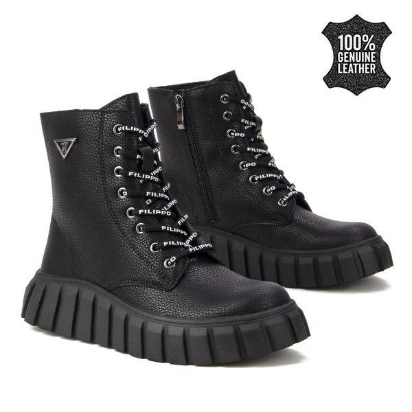 Дамски боти от естествена кожа – впечатляваща визия с модерна подметка, прецизни линии и комфорт за уверен и модерен зимен стил DBT7257 black