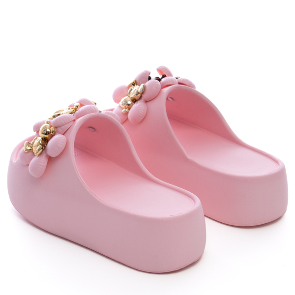 Стилни чехли на дебела подметка с декоративни елементи BG181 pink