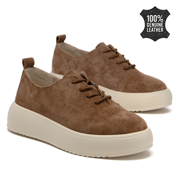 Дамски кецове от естествен велур – стилен модел с изчистен дизайн и модерна подметка, създаден за модерно ежедневно излъчване XW1061 brown