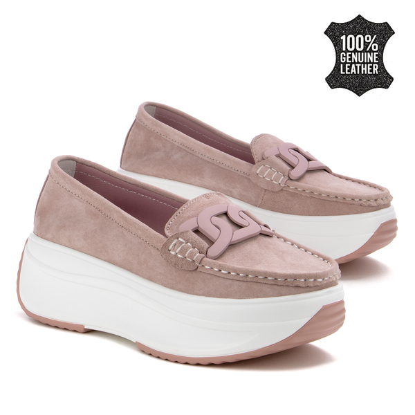 Дамски обувки от естествен велур на платформа – модерна визия и качествено изпълнение за стилно ежедневие и уверено присъствие XW1031 pink