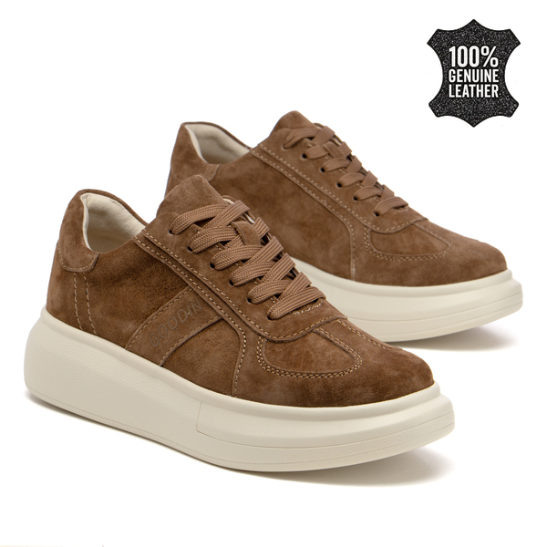 Дамски кецове от естествен велур – впечатляващ модел с изразена форма и модерна подметка, подходящ за стилно ежедневие XW1060 brown