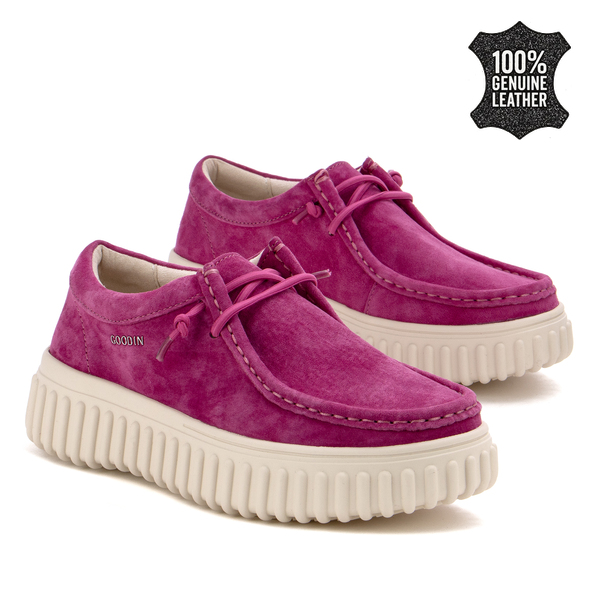 Дамски мокасини от естествен велур – изключителна лекота и комфорт, съчетани с модерна визия и стилно излъчване във всяка ситуация XW1007 fuchsia