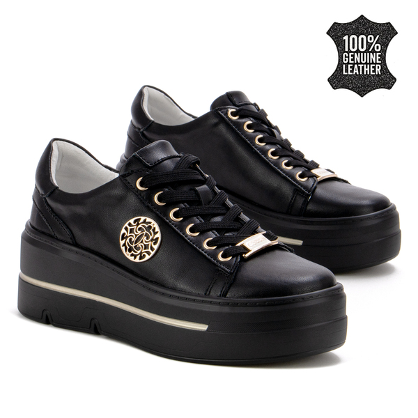 Дамски кецове от естествена кожа – изискан модел с приятно усещане при носене, стабилна подметка и подчертано стилно излъчване за всеки ден XW1021 black