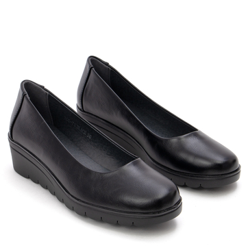 Класически дамски обувки на платформа, изработени от висококачествена кожа за дълготрайна издръжливост YCC-71 black