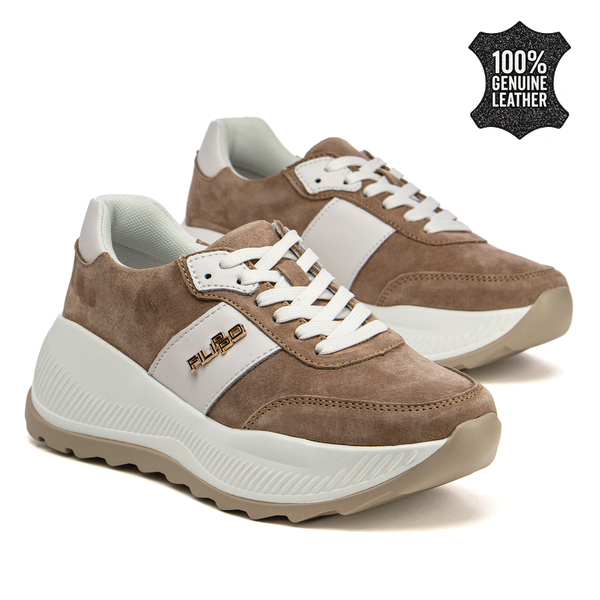 Дамски маратонки от естествена кожа – удобни при динамично ежедневие с дебела подметка и приятно прилягане към крака DP7688 CA