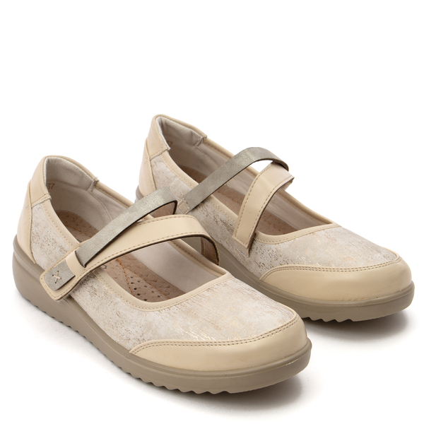 Практични ултра леки дамски обувки с мека стелка и висококачествени материали за максимален комфорт M0-1579 beige
