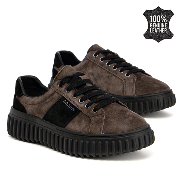 Дамски кецове от естесвена кожа - комфортни при ходене с изчистена визия и добро усещане през целия ден XF235 brown