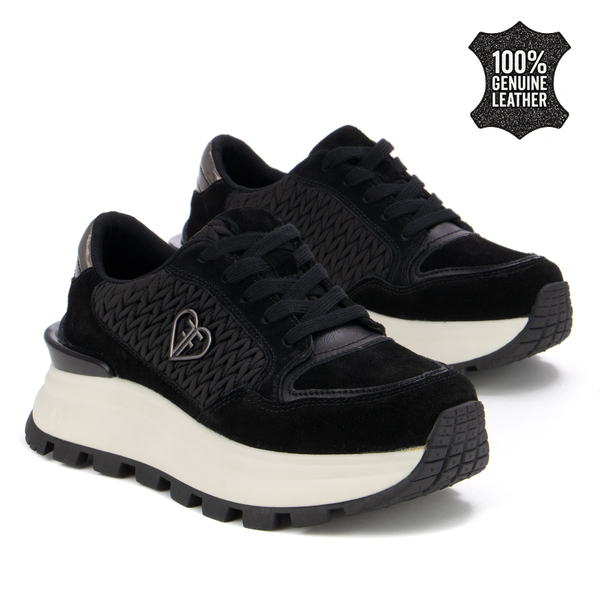 Дамски маратонки от естествена кожа – стилно излъчване и комфорт на високо ниво с акцент върху детайлите и изключителното качество DP7410 black