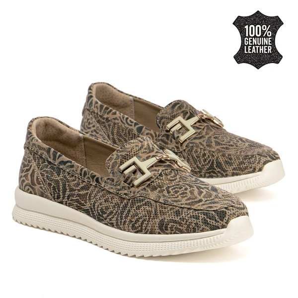 Дамски обувки от естествена кожа – удобни за ежедневно носене с приятно усещане и стабилна подметка за сигурно движение през целия ден DP7656 beige