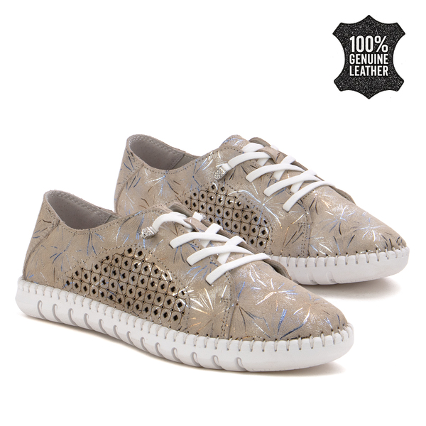 Дамски обувки от естествена кожа – практичен избор за всеки ден, много удобни и леки при продължително носене YP2608 beige