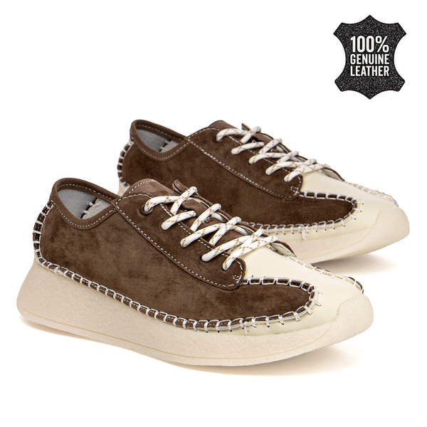 Дамски обувки от естесвена кожа - удобни и функционални за ежедневие с добро усещане при движение и стабилност XF231 brown