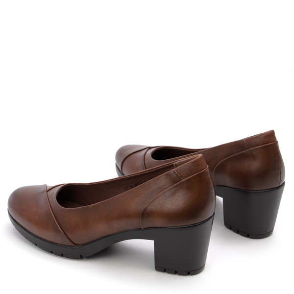 Дамски обувки с удобен ток и висококачествена кожа, идеални за продължително носене YCC-100 brown