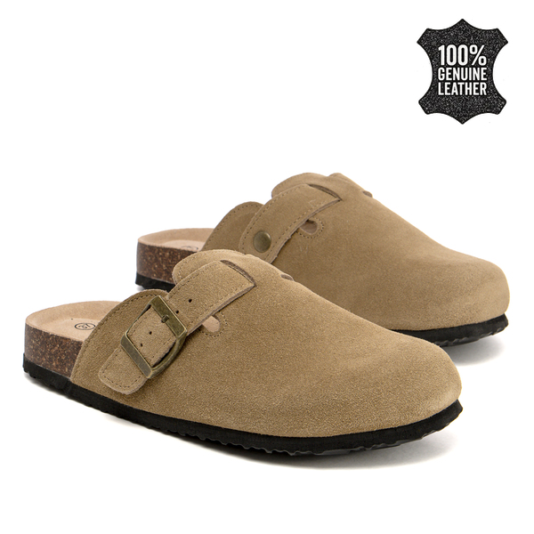 Дамски сабо от естествен велур – ежедневен комфорт с удобно прилягане, стабилно усещане при движение и изчистена визия за различни комбинации SW2663 camel