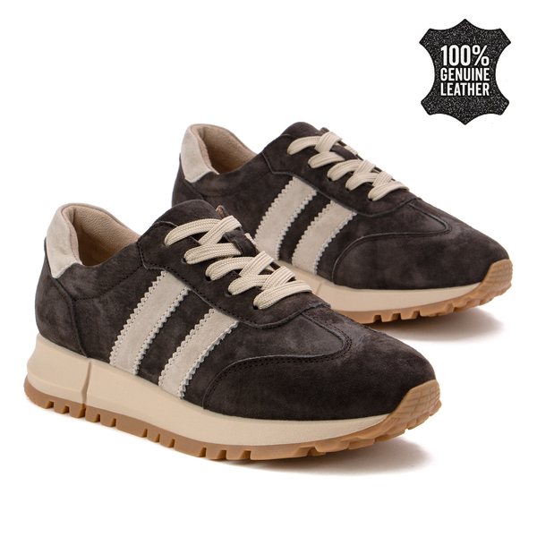 Дамски маратонки от естествен велур – висок комфорт, качествени материали и стилен ежедневен дизайн с удобна подметка LX1080 coffee