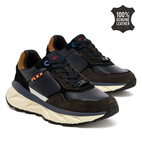 Мъжки маратонки от естествена кожа – актуална визия с подчертани детайли и стабилна подметка за динамично ежедневие  MSP7838 navy