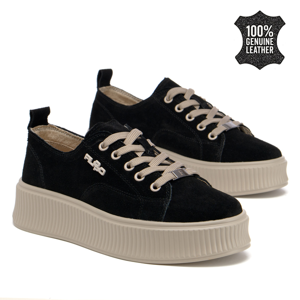 Дамски кецове от естествен велур – модерна форма, комфортна подметка и стилен дизайн, подходящи за ежедневно носене и удобство DP6122 black